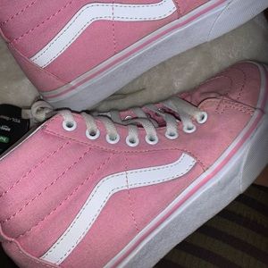 Pink high top vans used 3 times size 5